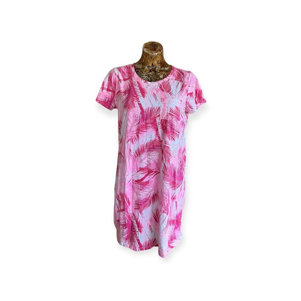 Stella Parker Collection Cotton large pink white short sleeve
